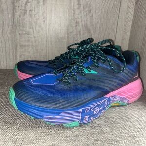 Hoka One One Blue and Pink Running Shoes